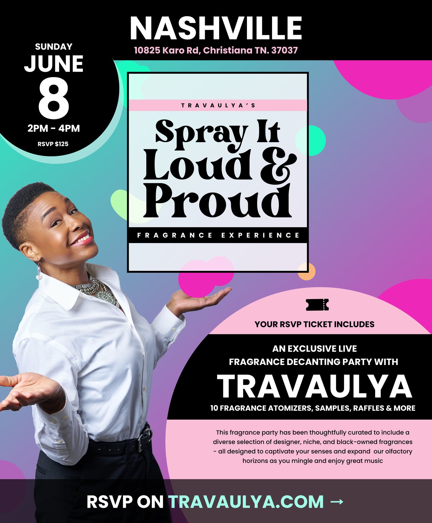 RSVP - NASHVILLE - Spray it Loud and Proud - Fragrance Decanting Party Sun. 06/08/2025 - 2PM - 4PM