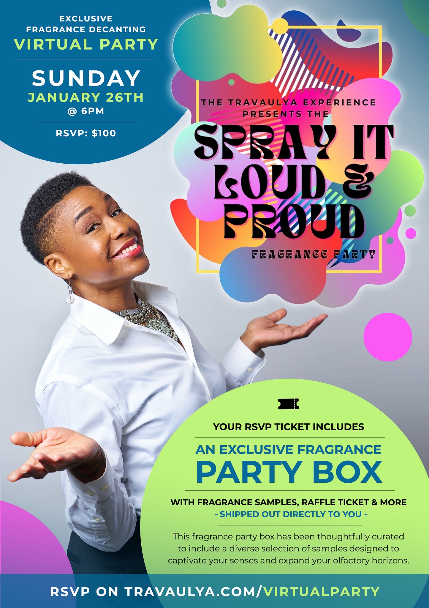 RSVP - VIRTUAL FRAGRANCE PARTY - Spray it Loud and Proud - 01/26/2025 - 6PM - 8PM EST