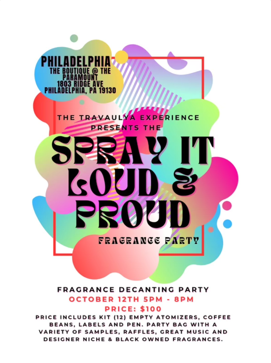 RSVP - PHI - Spray it Loud and Proud - Fragrance Decanting Party 10/12/2024 - 5PM - 8PM