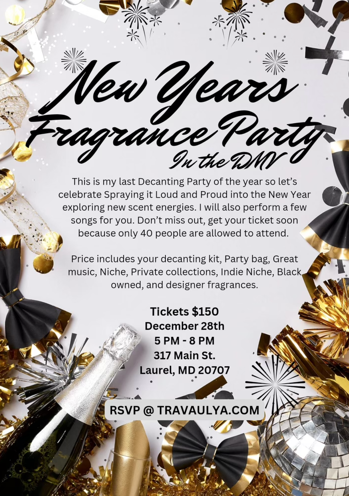RSVP - NEW YEAR'S FRAGRANCE PARTY - Spray it Loud and Proud -12/28/2024 - 5PM - 8PM