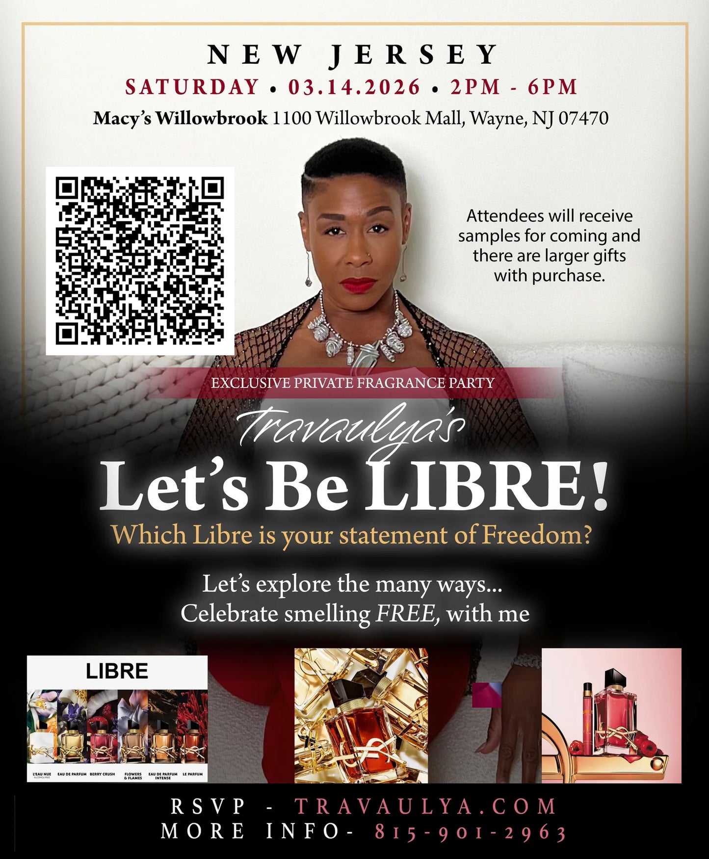 RSVP - VIRGINIA - Travaulya's Let's Be LIBRE Event @ Macy's Willowbrook - Sat. 03/14/2026 - 2PM - 6PM